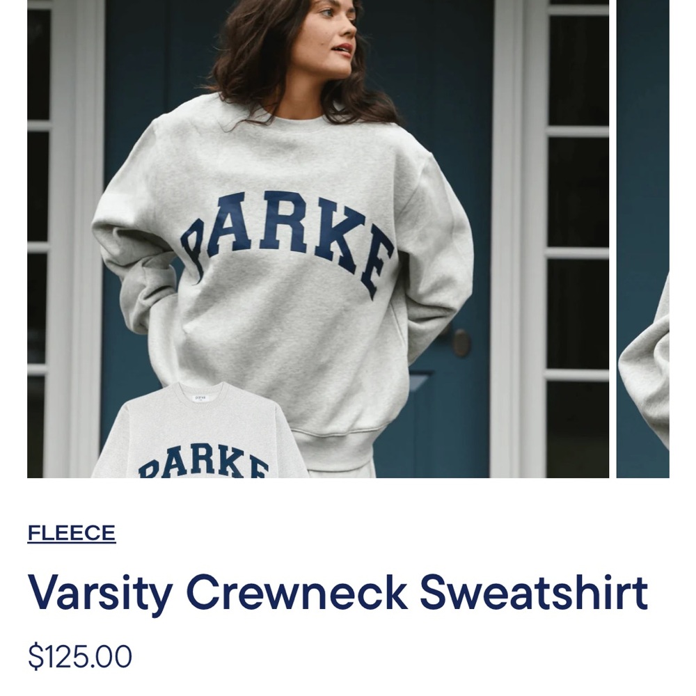 Parke Gray Varsity Crewneck Sweatshirt